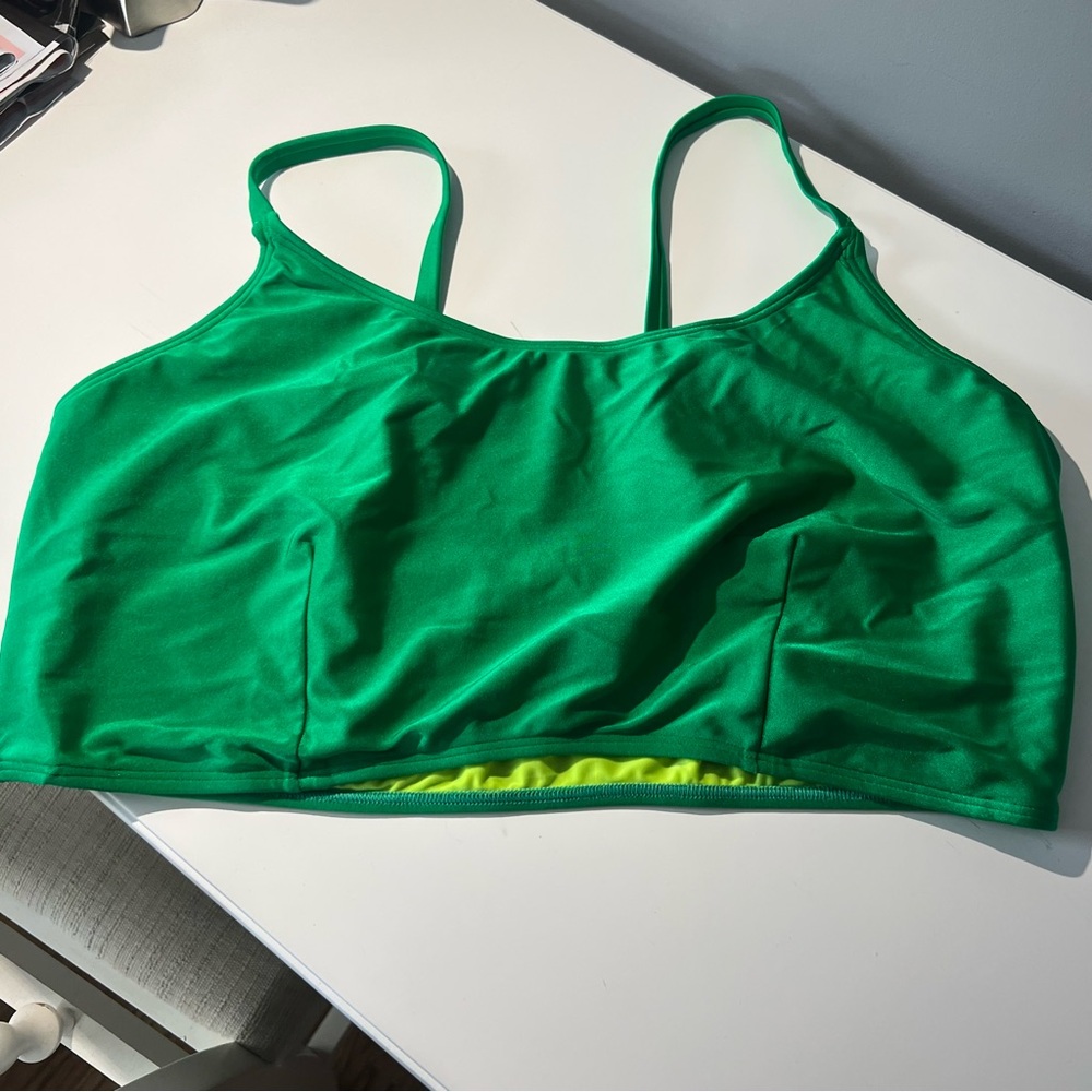 Curvy Beach Emerald Green Scoop Bikini Top